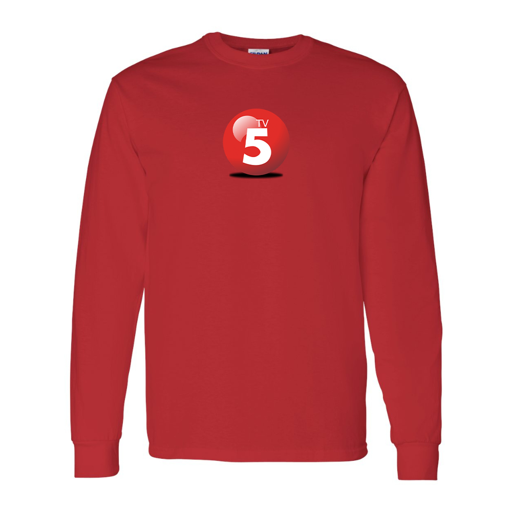 Men's ABC TV5 Logo Gildan Heavy Cotton Long Sleeve T-Shirt