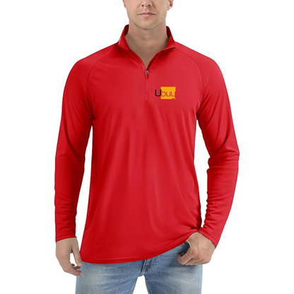 Men's Ubuy Logo Lightweight Quarter-Zip Athletic Shirt Long Sleeve Performance Wear