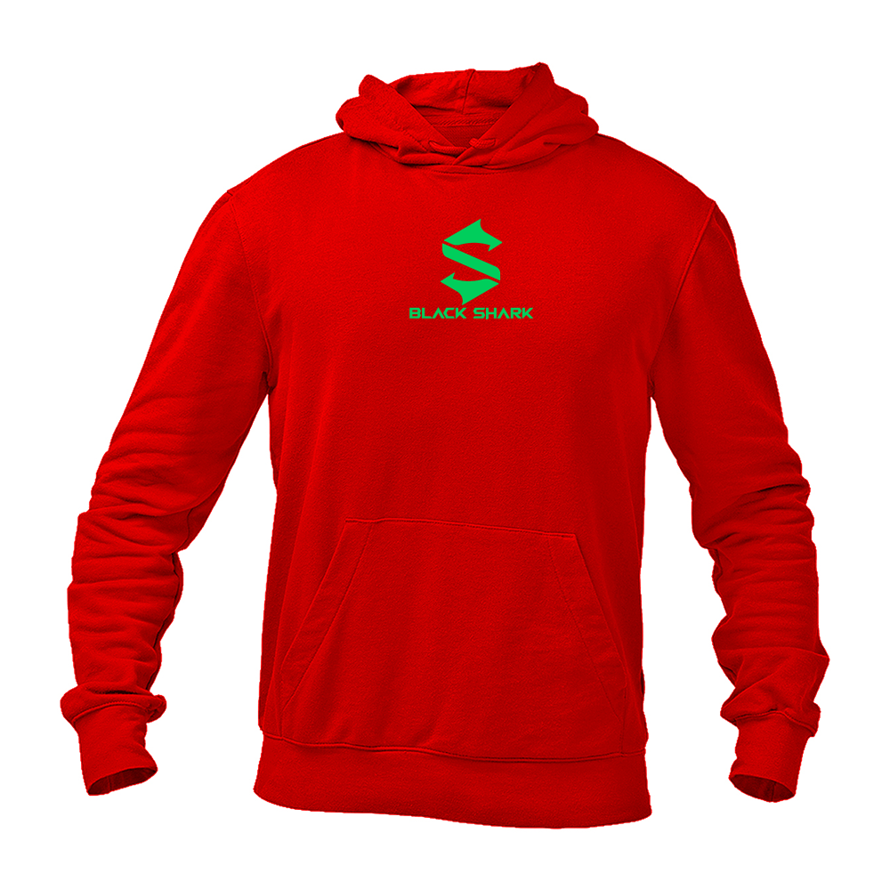 Men's Black Shark Logo Pullover Hoodie