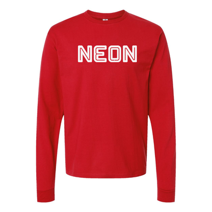 Men's  Neon Logo Cotton Long Sleeve T-Shirt