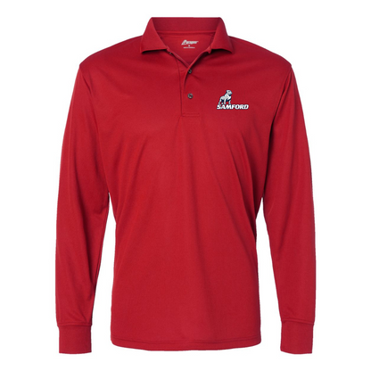 Men's Samford Bulldogs Logo Paragon Prescott Long Sleeve Polo