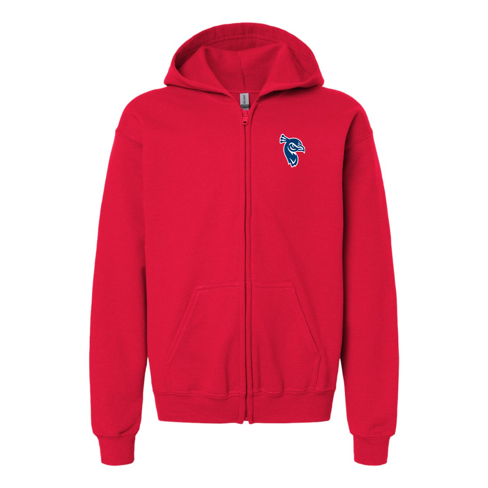 Gildan Heavy Blend Youth Saint Peters Peacocks Logo Full Zip Hooded Sweatshirt