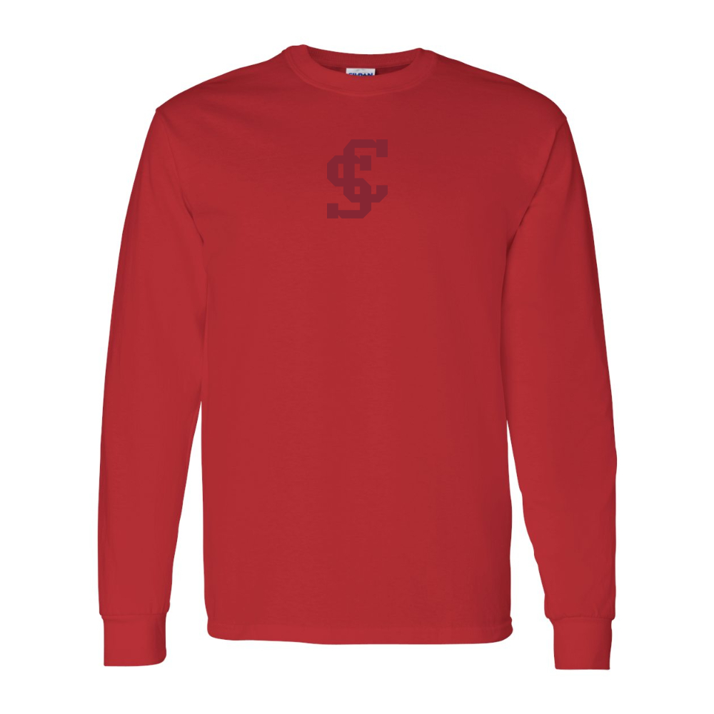 Men's Santa Clara Broncos Logo Gildan Heavy Cotton Long Sleeve T-Shirt