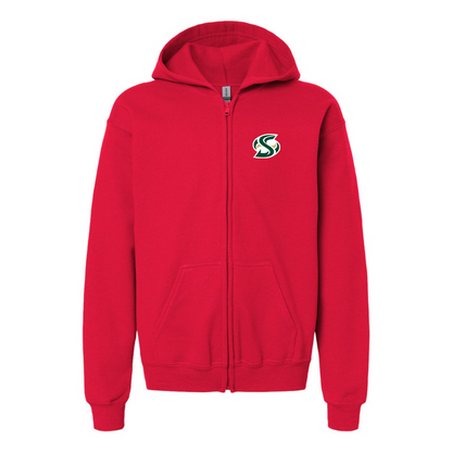 Gildan Heavy Blend Youth Sacramento State Hornets Logo  Full Zip Hooded Sweatshirt