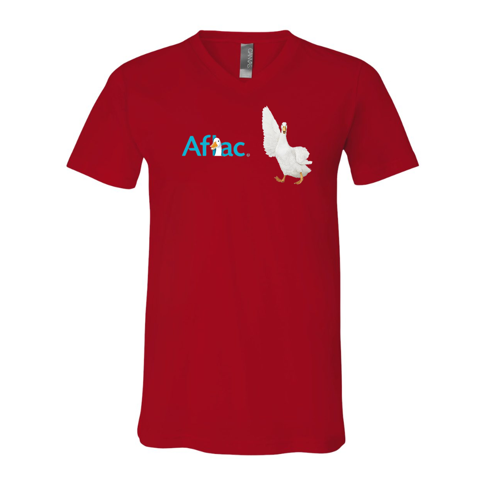 Aflac Logo and Duck BELLA  CANVAS - Jersey V-Neck T-Shirt