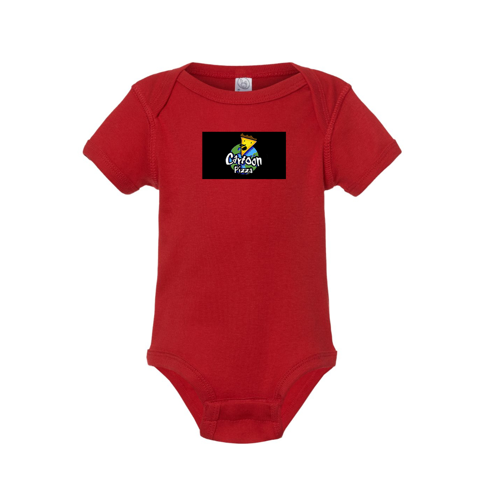 Cartoon Pizza Logo Baby Romper Onesie