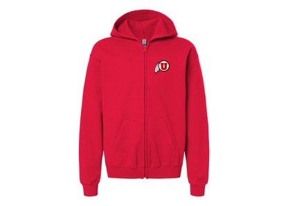 Gildan Heavy Blend Youth Utah Utes Full Zip Hooded Sweatshirt