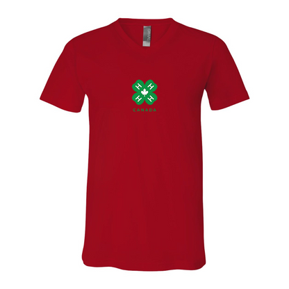 4H Canada Logo BELLA  CANVAS - Jersey V-Neck T-Shirt