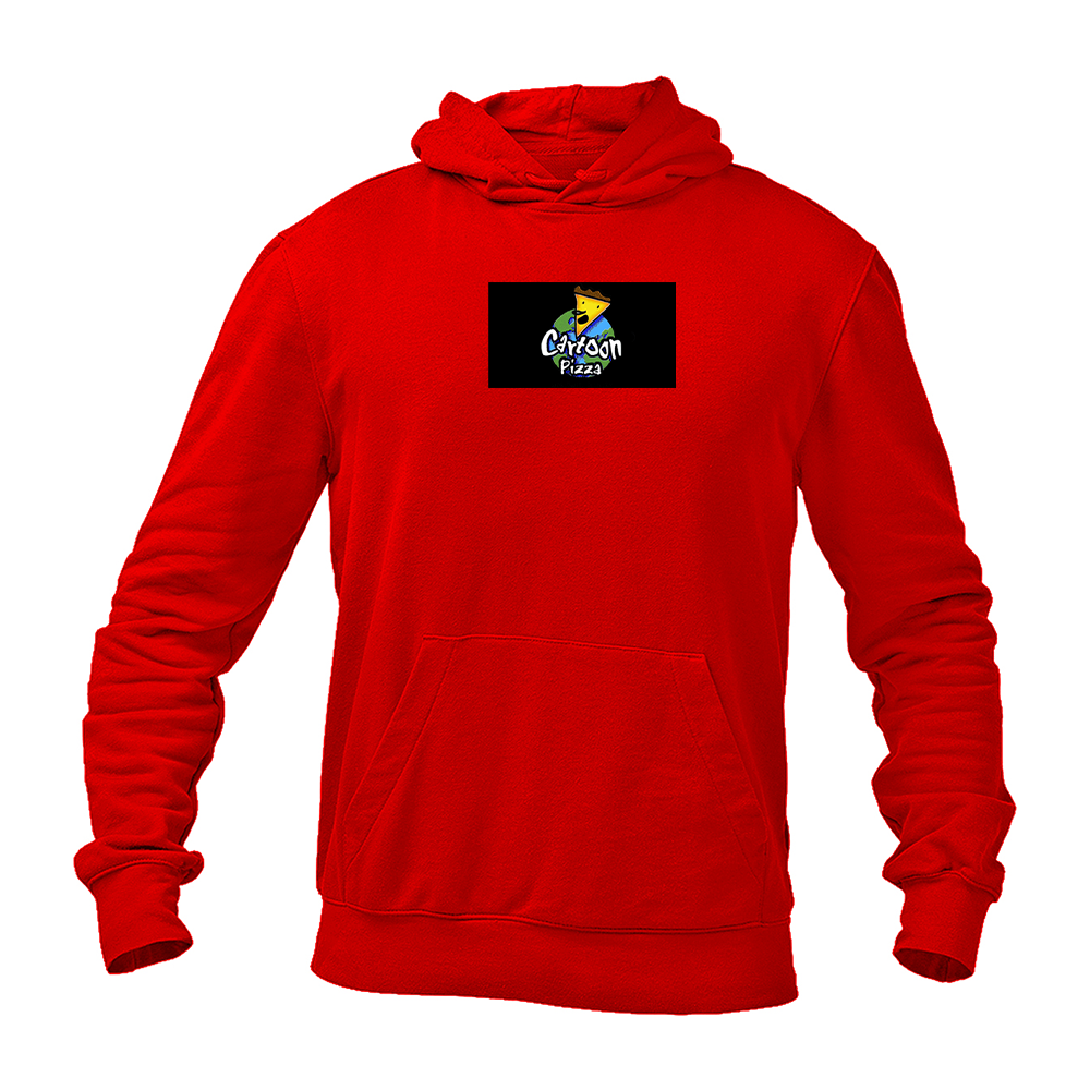 Men's Cartoon Pizza Logo Pullover Hoodie
