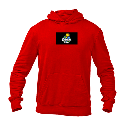 Men's Cartoon Pizza Logo Pullover Hoodie