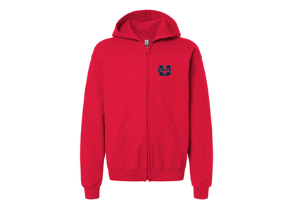 Gildan Heavy Blend Youth Utah State Aggies Full Zip Hooded Sweatshirt