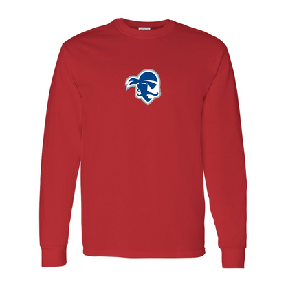 Men's Seton Hall Pirates Logo Gildan Heavy Cotton Long Sleeve T-Shirt