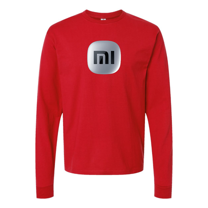 Men's Xiaomi SU7 Logo Cotton Long Sleeve T-Shirt