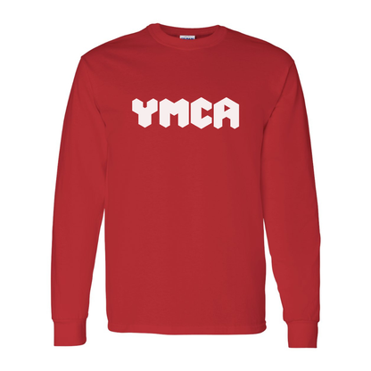 Men's  YMCA Mauve Gildan Heavy Cotton Long Sleeve T-Shirt