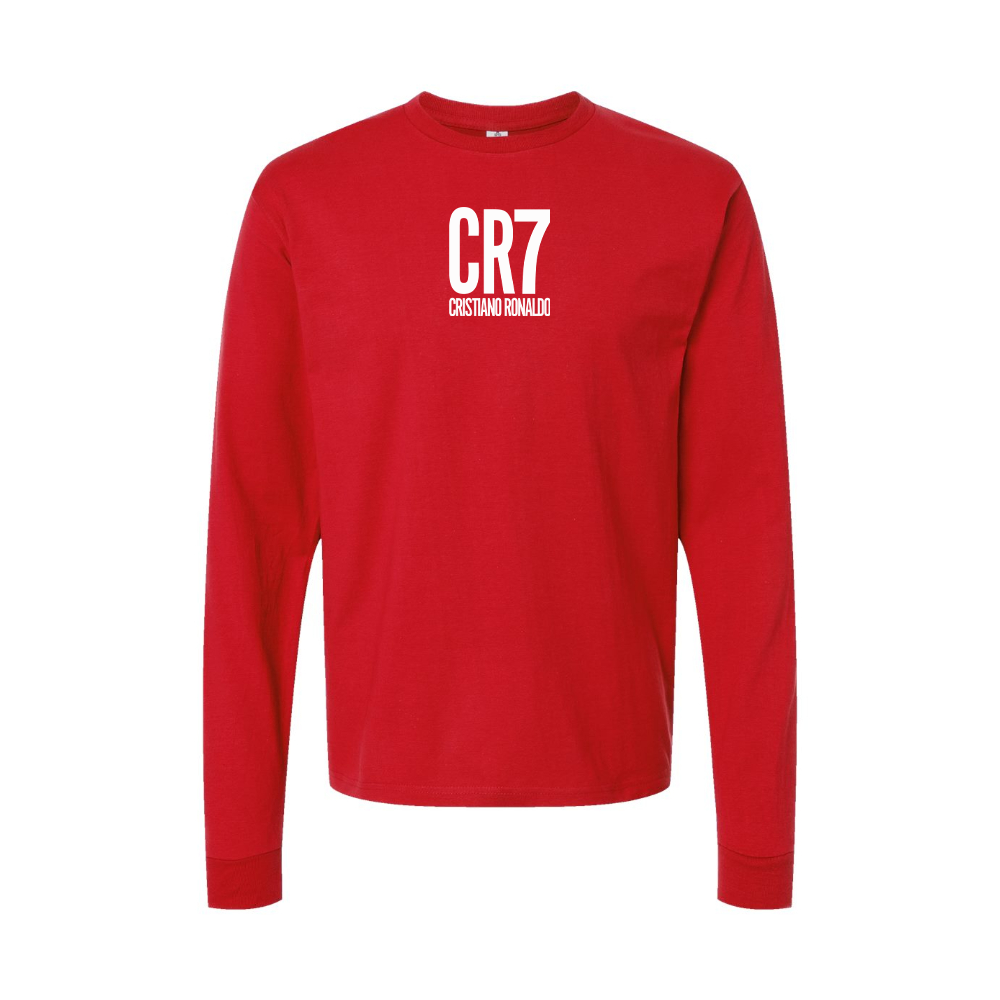 Youth CR7 Logo Cotton Long Sleeve T-Shirt