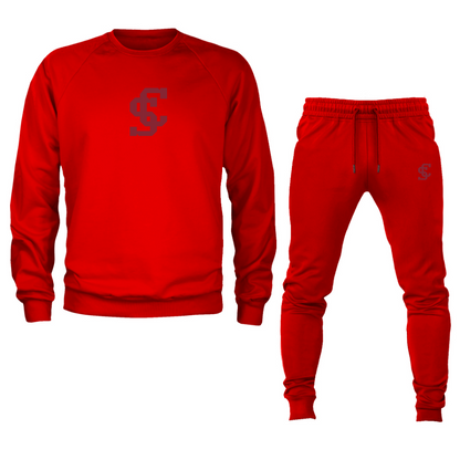 Men's Santa Clara Broncos Logo Crewneck Sweatshirt Joggers Suit
