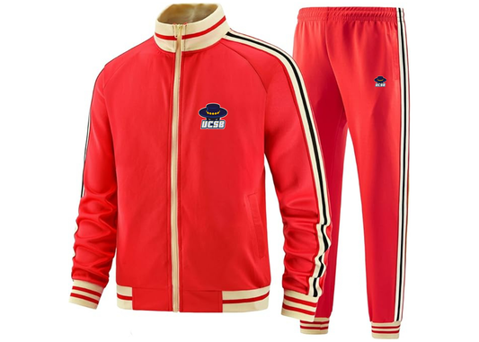 Men's UCSB Gauchos Tracksuit with Bold Striped Accents and Zippered Front Athletic Wear