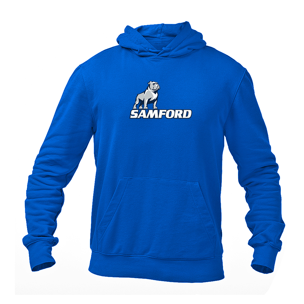 Men's Samford Bulldogs Logo Gildan  Heavy Blend Hooded Sweatshirt