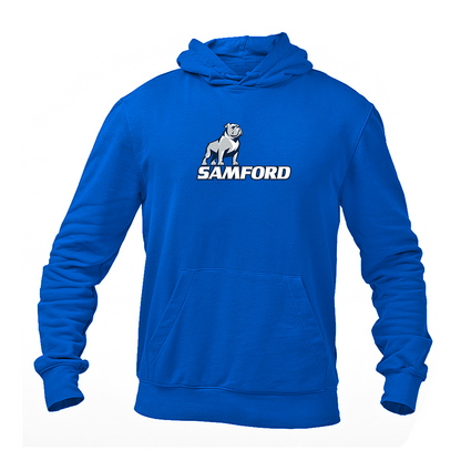 Men's Samford Bulldogs Logo Gildan  Heavy Blend Hooded Sweatshirt
