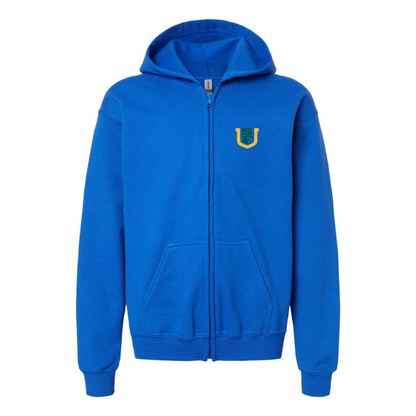 Gildan Heavy Blend Youth San Francisco Dons Logo Full Zip Hooded Sweatshirt