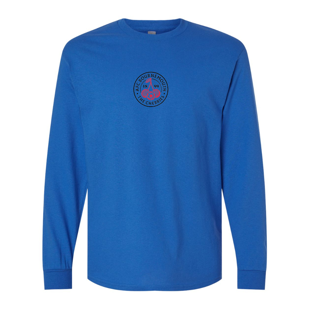 Men's AFC Bournemouth Soccer Logo Gildan Heavy Cotton Long Sleeve T-Shirt