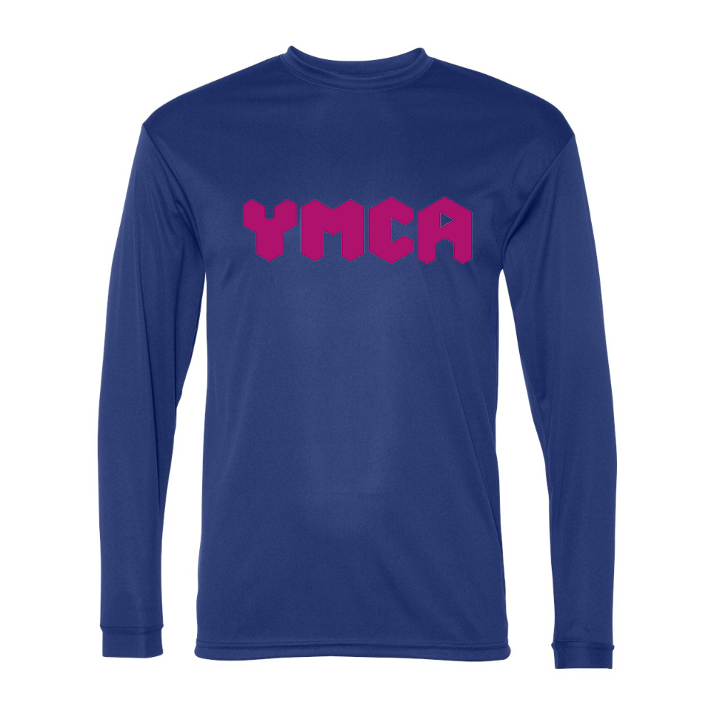 Men's YMCA Mauve  Performance Long Sleeve T-Shirt