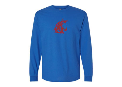 Men's Washington State Cougars Gildan Heavy Cotton Long Sleeve T-Shirt