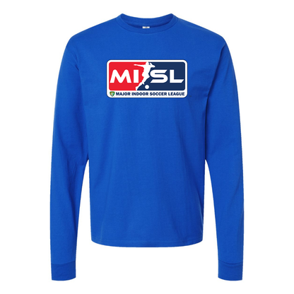 Men's Major Indoor Soccer League Logo Cotton Long Sleeve T-Shirt
