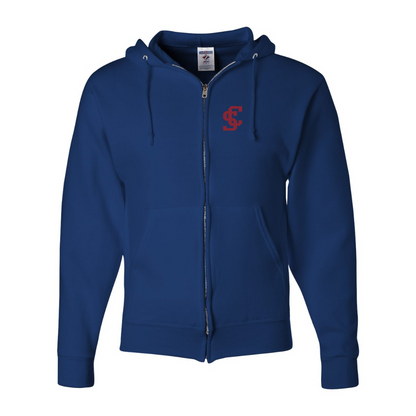 Men's Santa Clara Broncos Logo JERZEES NuBlend Full-Zip Hooded Sweatshirt
