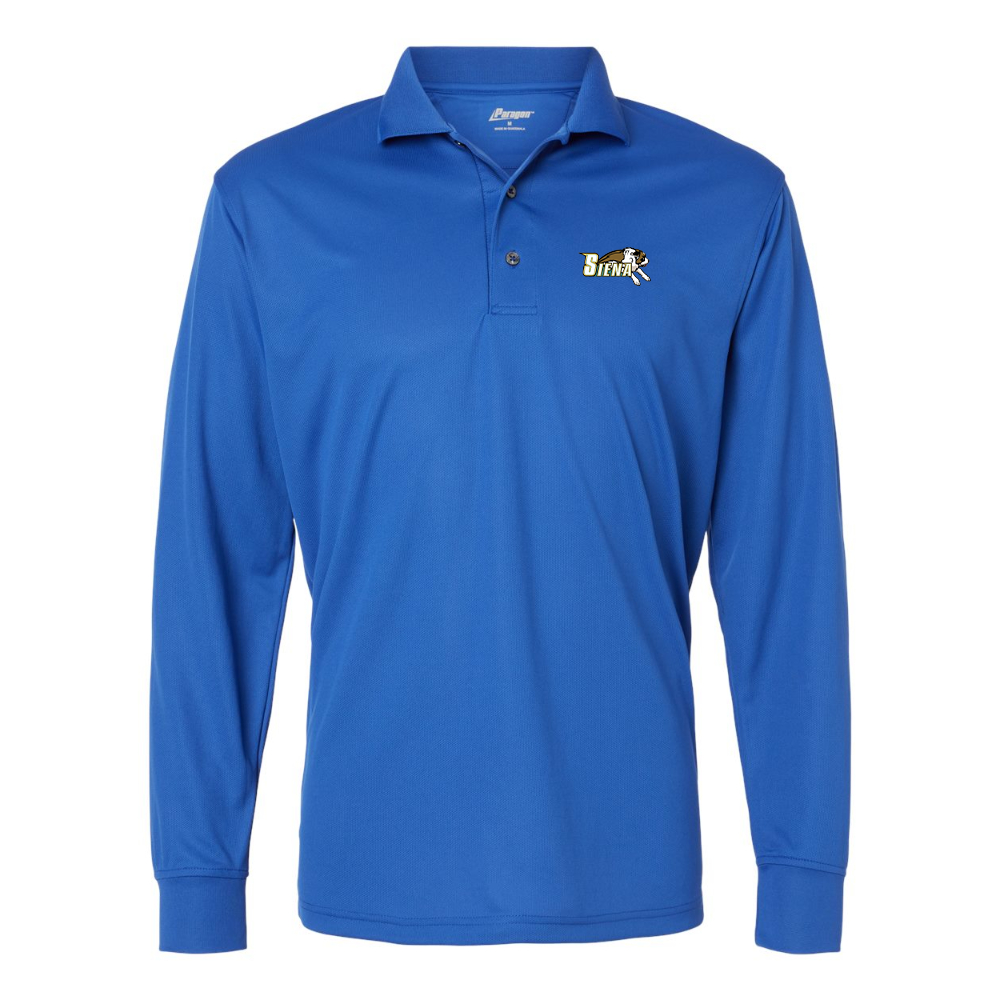 Men's Siena Saints Logo Paragon Prescott Long Sleeve Polo