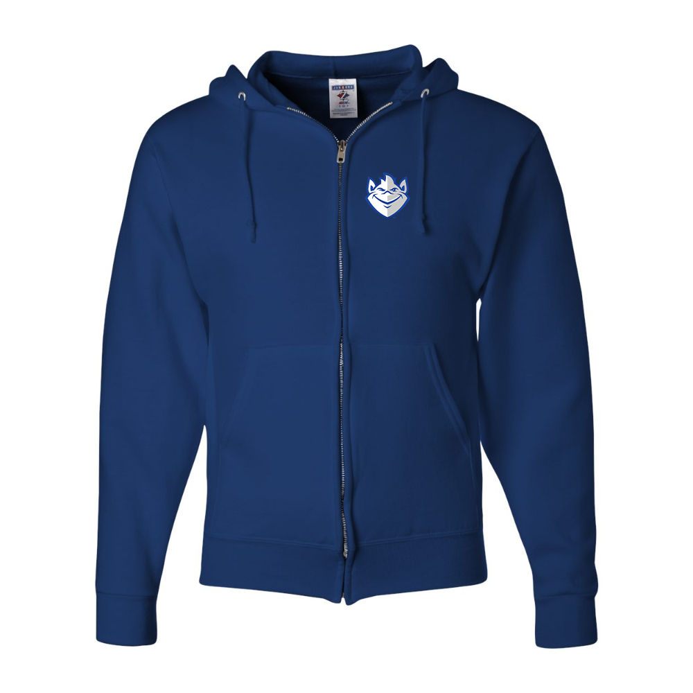 Men's Saint Louis Billikens Logo JERZEES NuBlend Full-Zip Hooded Sweatshirt