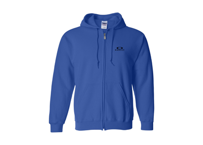 Men's Oakley Logo Gildan  Heavy Blend Full Zip Hooded Sweatshirt