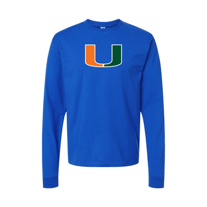 Youth Miami Hurricanes Logo Cotton Long Sleeve T-Shirt