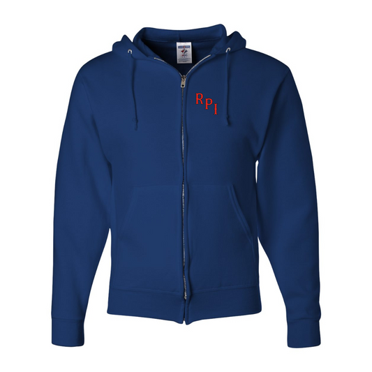 Men's RPI Engineers Logo JERZEES NuBlend Full-Zip Hooded Sweatshirt