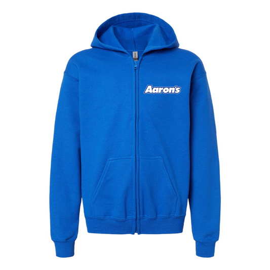 Gildan Heavy Blend Youth Aaron_s Logo Full Zip Hooded Sweatshirt