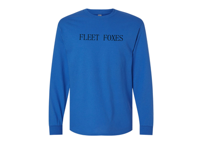Men's Fleet Foxes Logo Gildan Heavy Cotton Long Sleeve T-Shirt