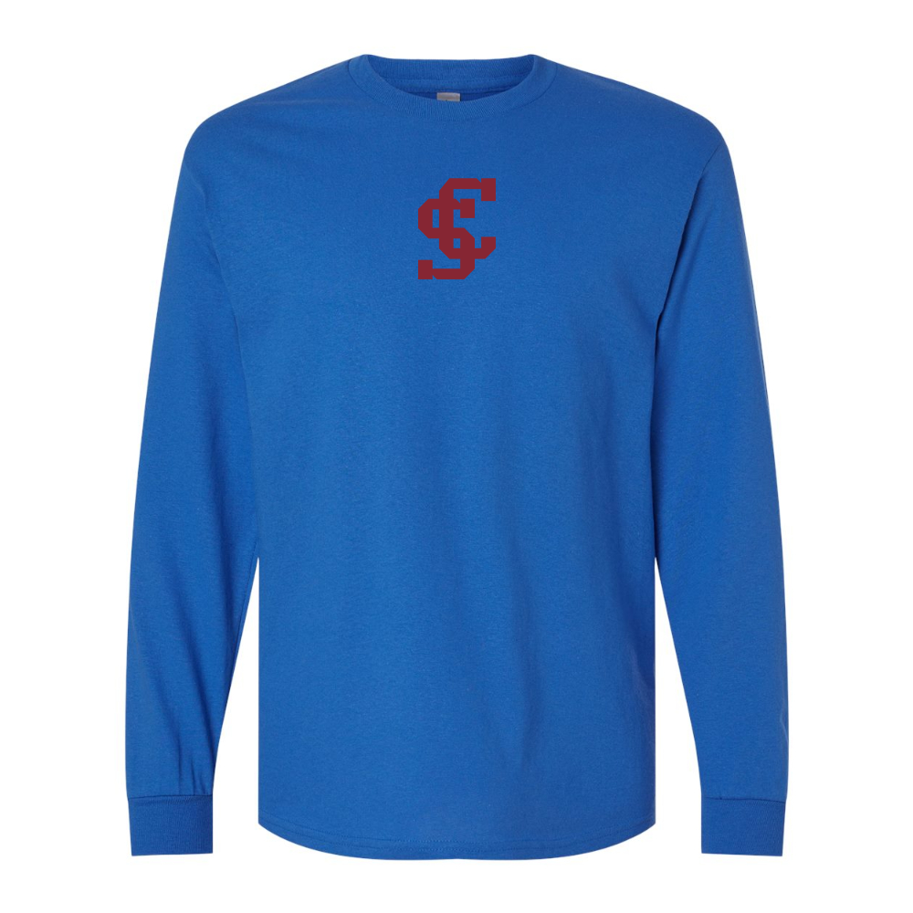 Men's Santa Clara Broncos Logo Gildan Heavy Cotton Long Sleeve T-Shirt