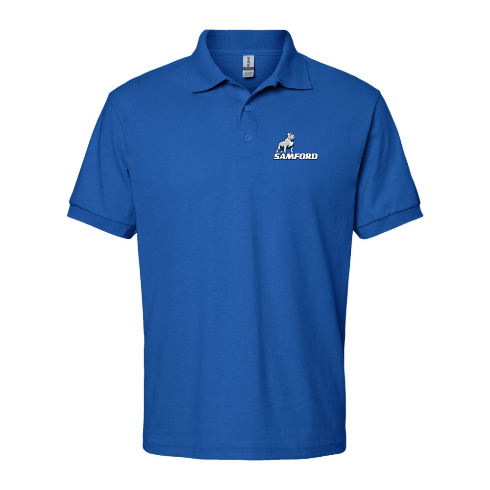 Men's Samford Bulldogs Logo Gildan Dry Blend Jersey Polo