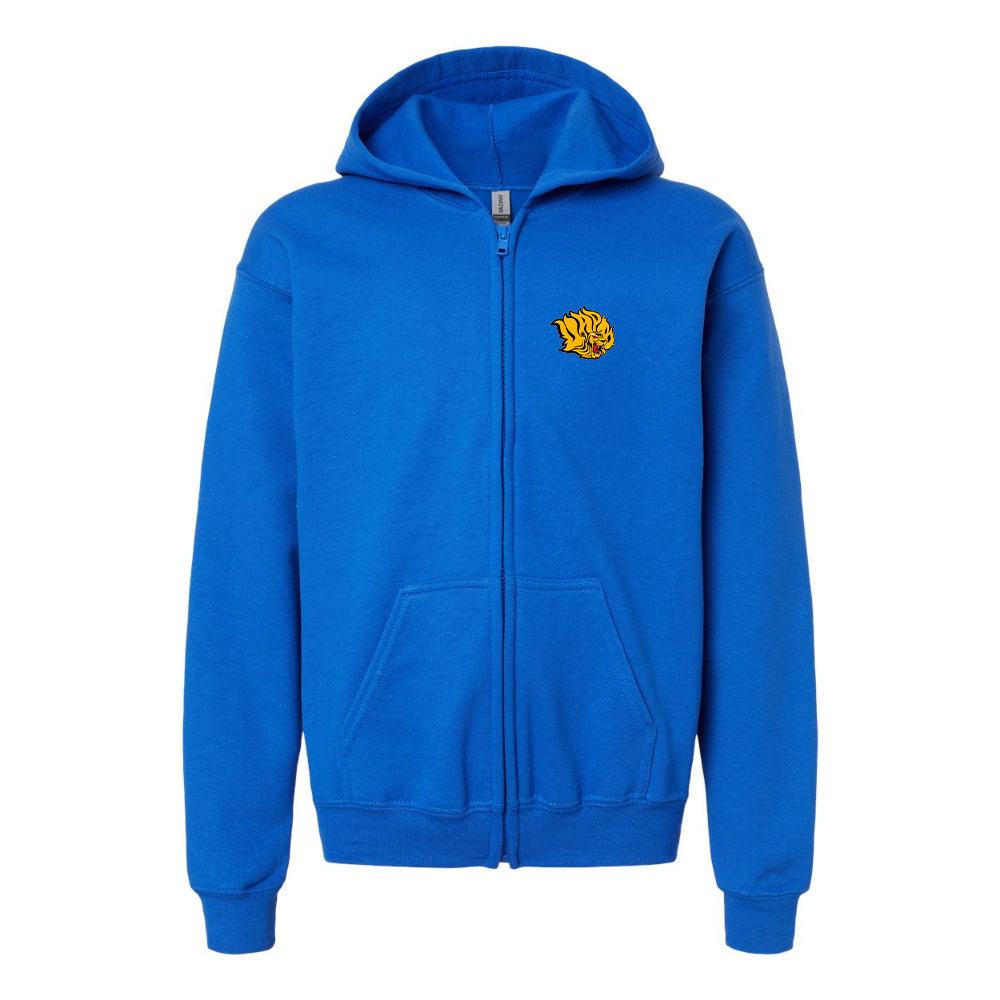 Youth   Arkansas PB Golden Lions Gildan Heavy Blend Full Zip Hooded Sweatshirt