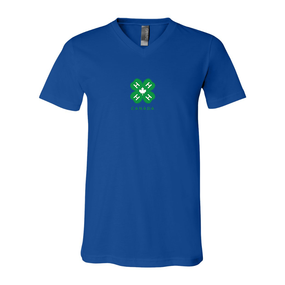 4H Canada Logo BELLA  CANVAS - Jersey V-Neck T-Shirt