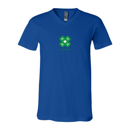 4H Canada Logo BELLA  CANVAS - Jersey V-Neck T-Shirt