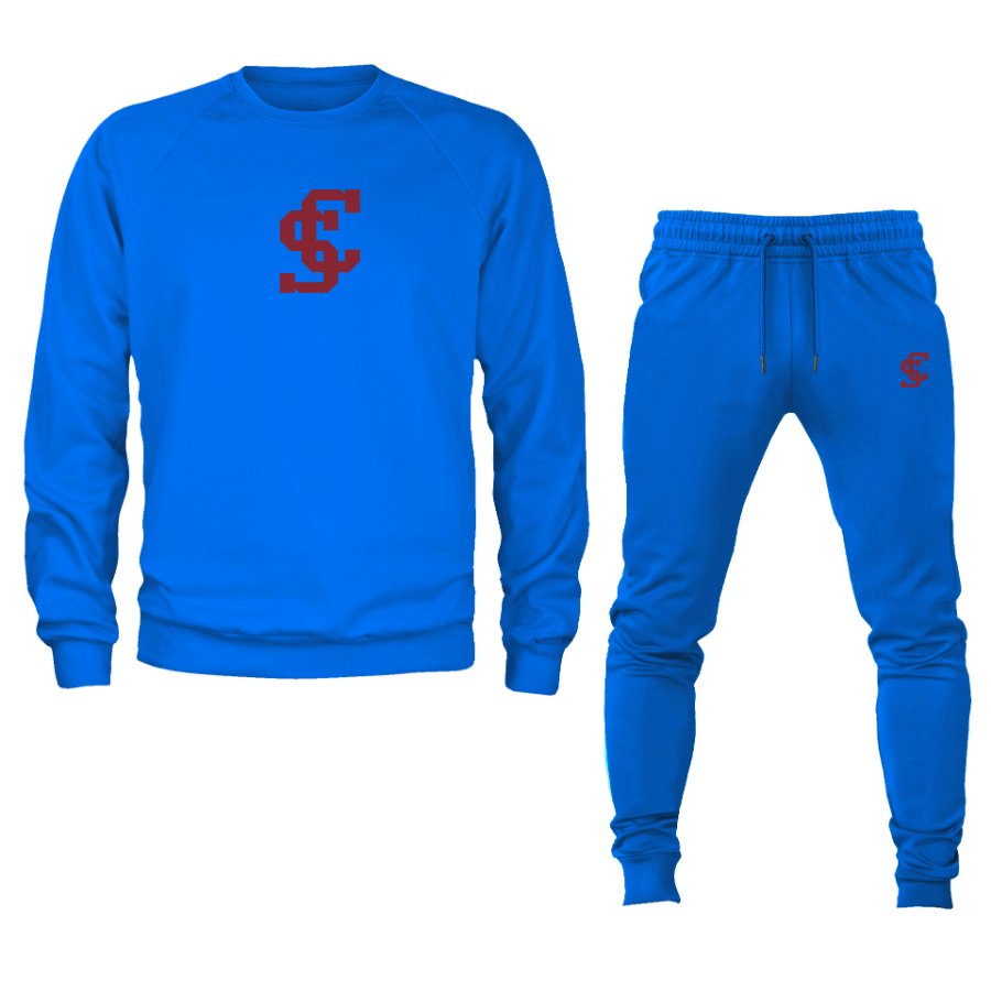 Men's Santa Clara Broncos Logo Crewneck Sweatshirt Joggers Suit