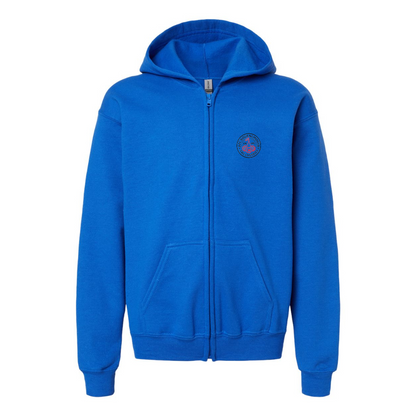 Gildan Heavy Blend Youth AFC Bournemouth Soccer Logo Full Zip Hooded Sweatshirt
