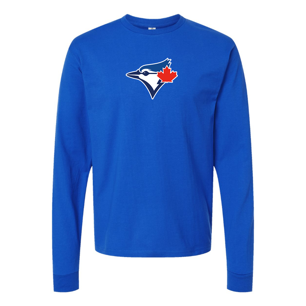 Youth Bluefield Blue Jays Logo Cotton Long Sleeve T-Shirt