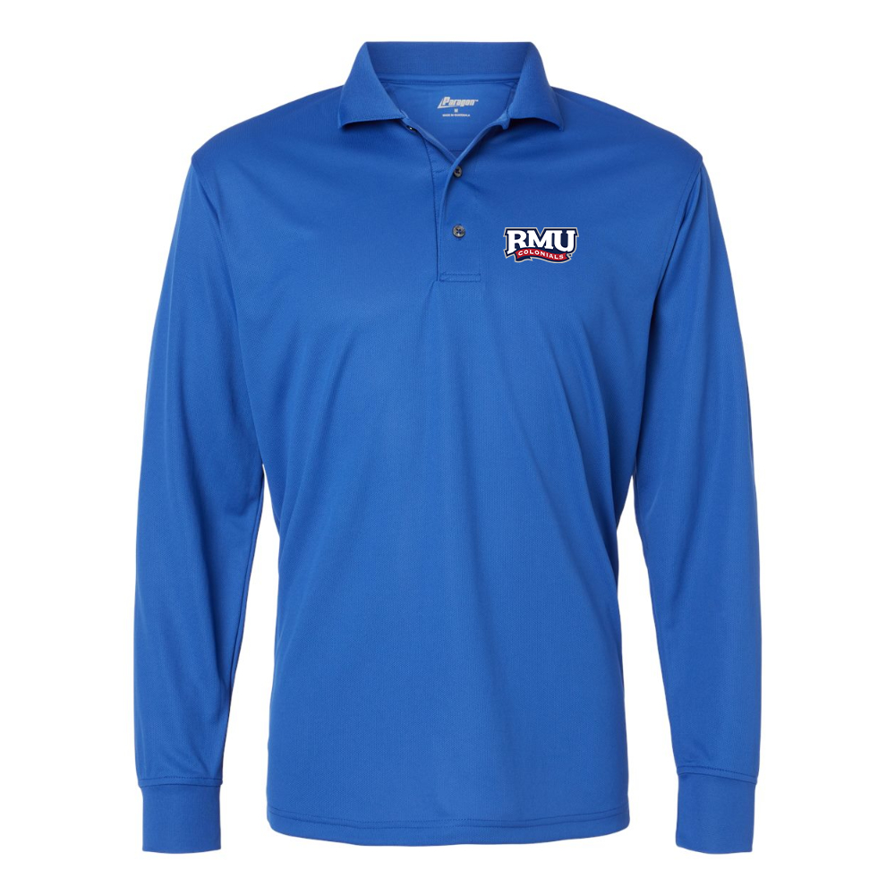 Men's Robert Morris Colonials Logo Paragon Prescott Long Sleeve Polo