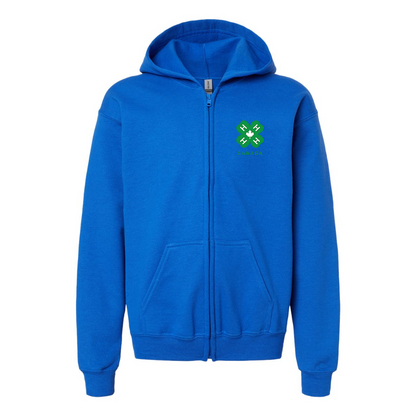 Gildan Heavy Blend Youth 4H Canada Logo Full Zip Hooded Sweatshirt