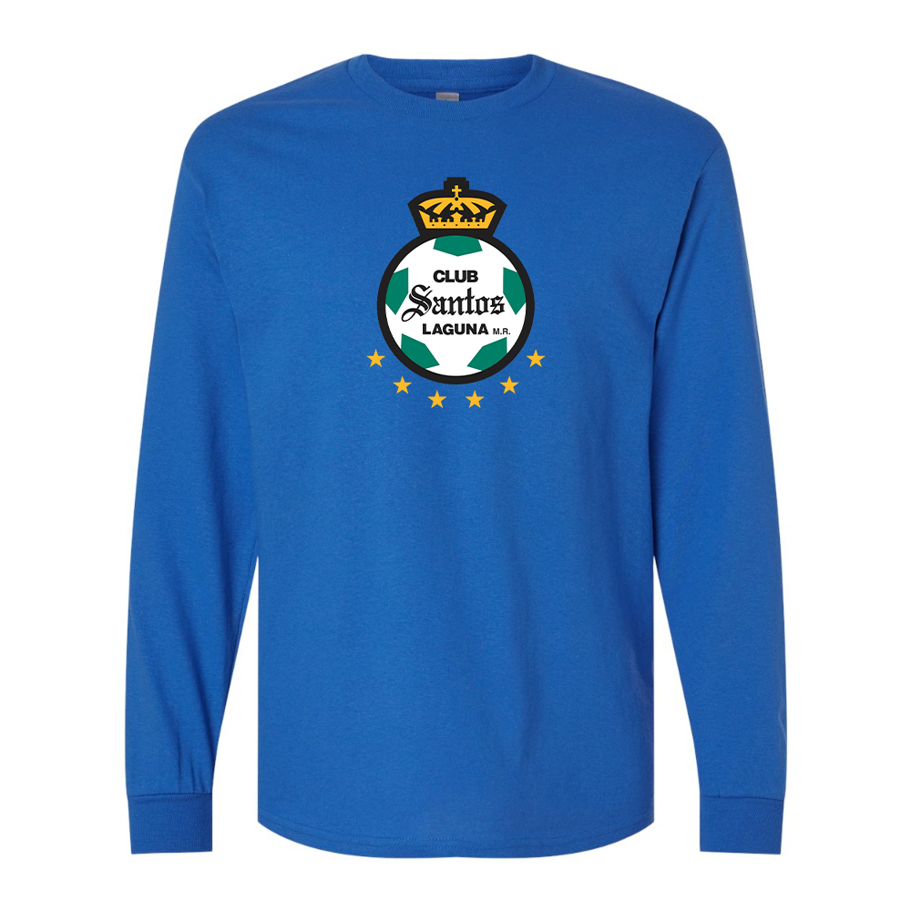 Men's Santos Laguna Soccer Gildan Heavy Cotton Long Sleeve T-Shirt