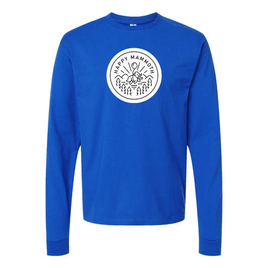 Men's Happy Mammoth Logo Cotton Long Sleeve T-Shirt