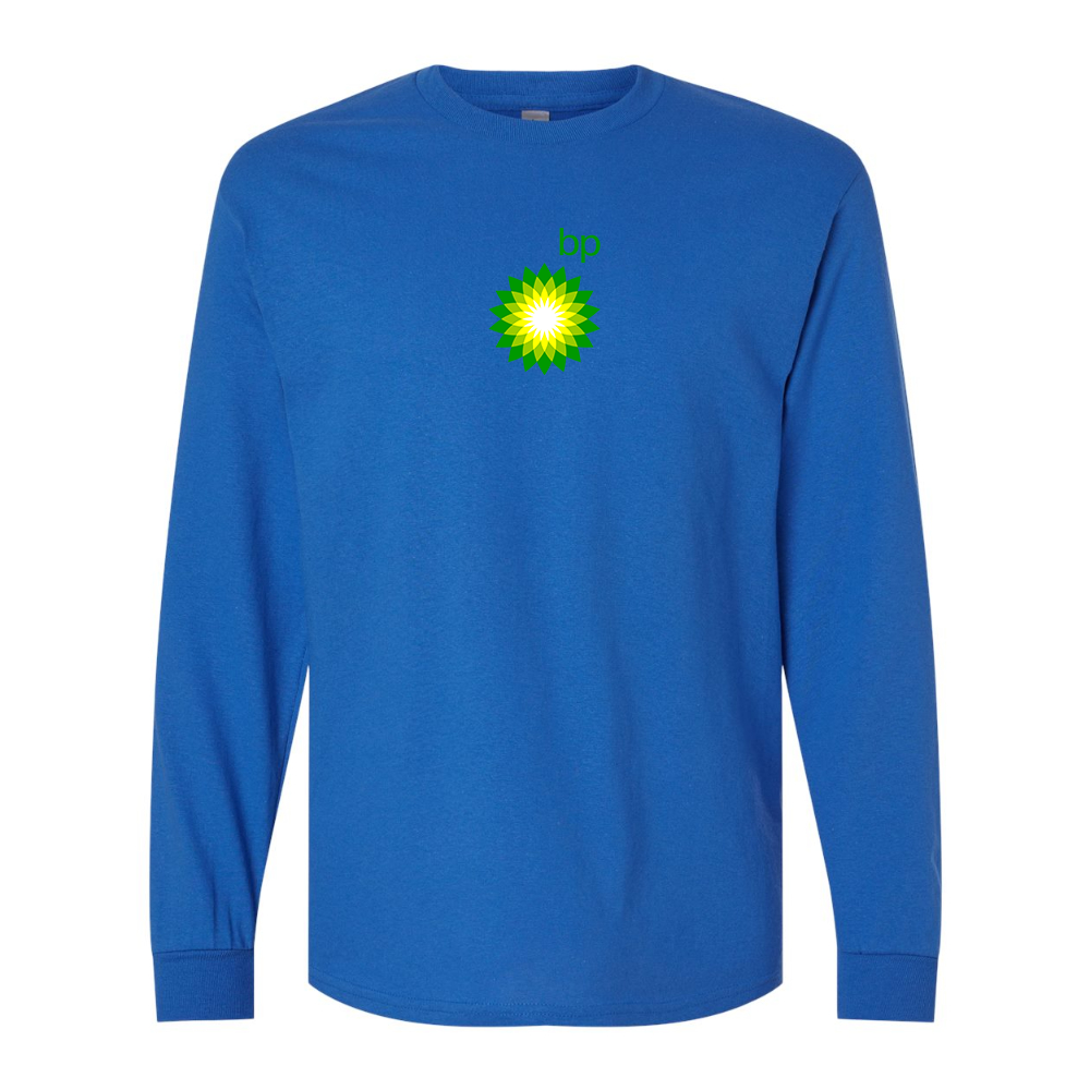 Men's BP Oil Logo Gildan Heavy Cotton Long Sleeve T-Shirt