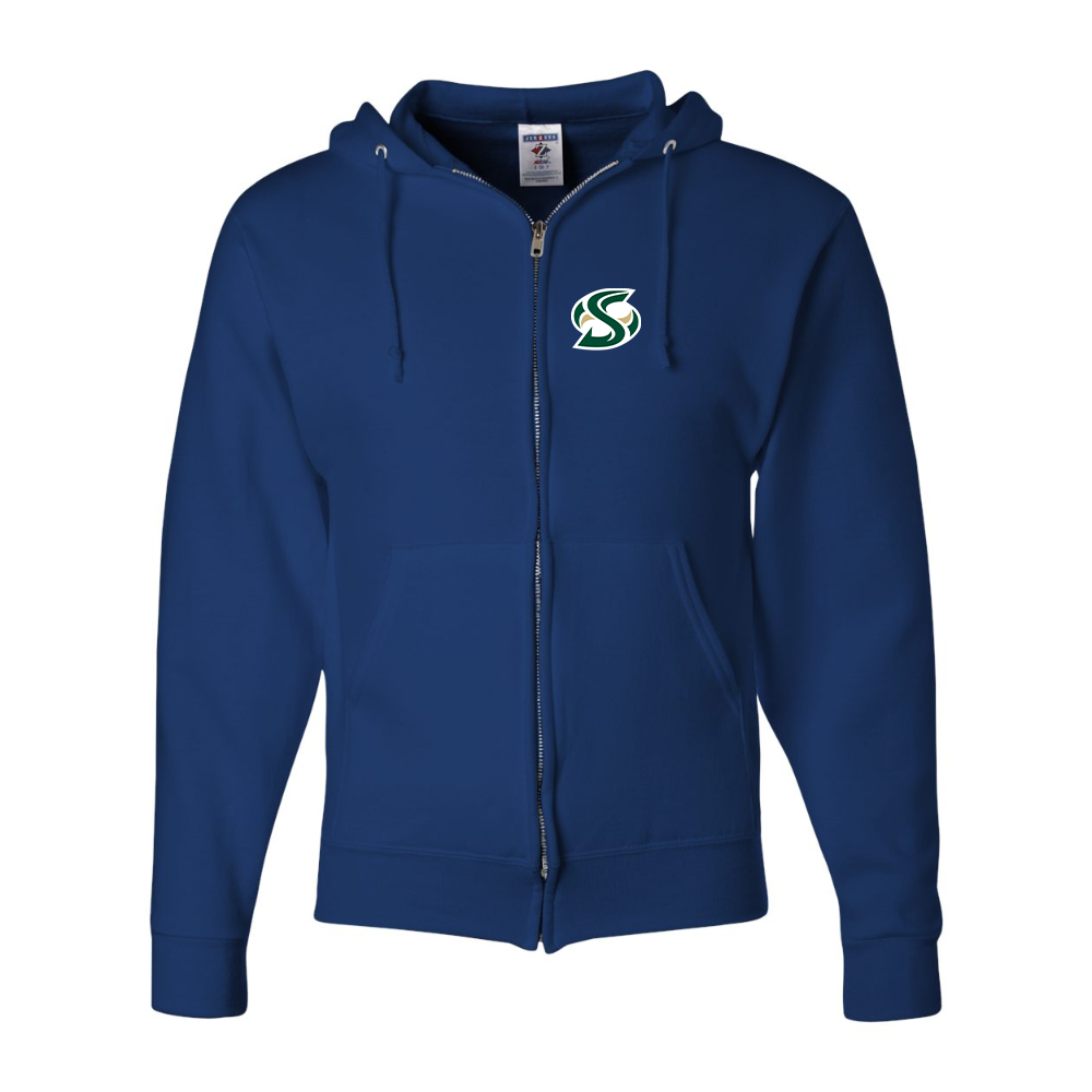 Men's Sacramento State Hornets Logo  JERZEES NuBlend Full-Zip Hooded Sweatshirt